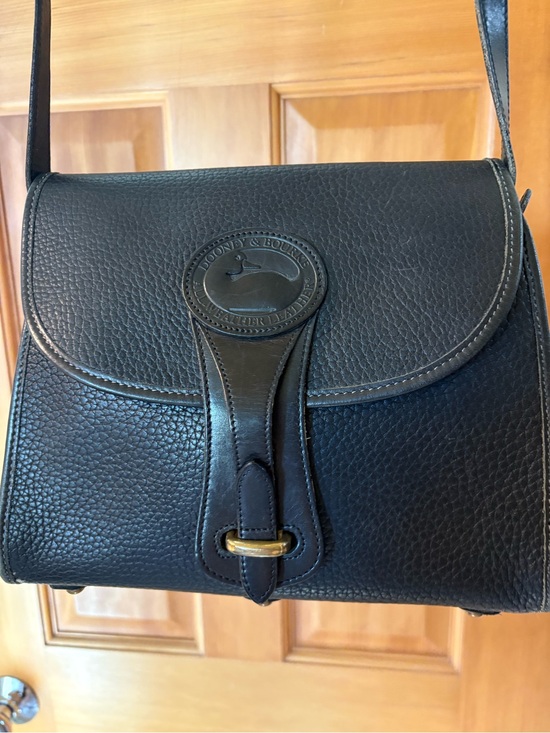 Dooney & Bourke Handbags - Dooney & Bourke Black Pebbled Leather Flap Crossbody